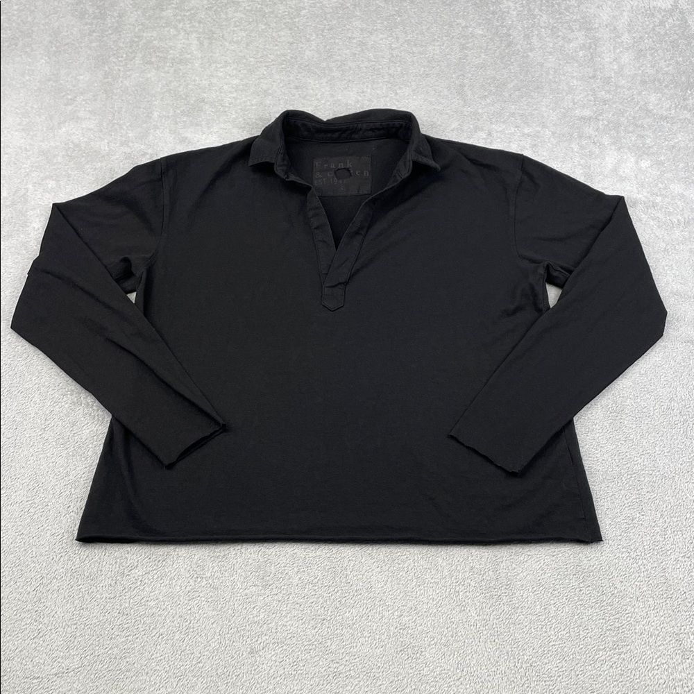 NEW Frank & Eileen S 100% Cotton Black Long Sleeve Patrick Popover Top USA FLAW